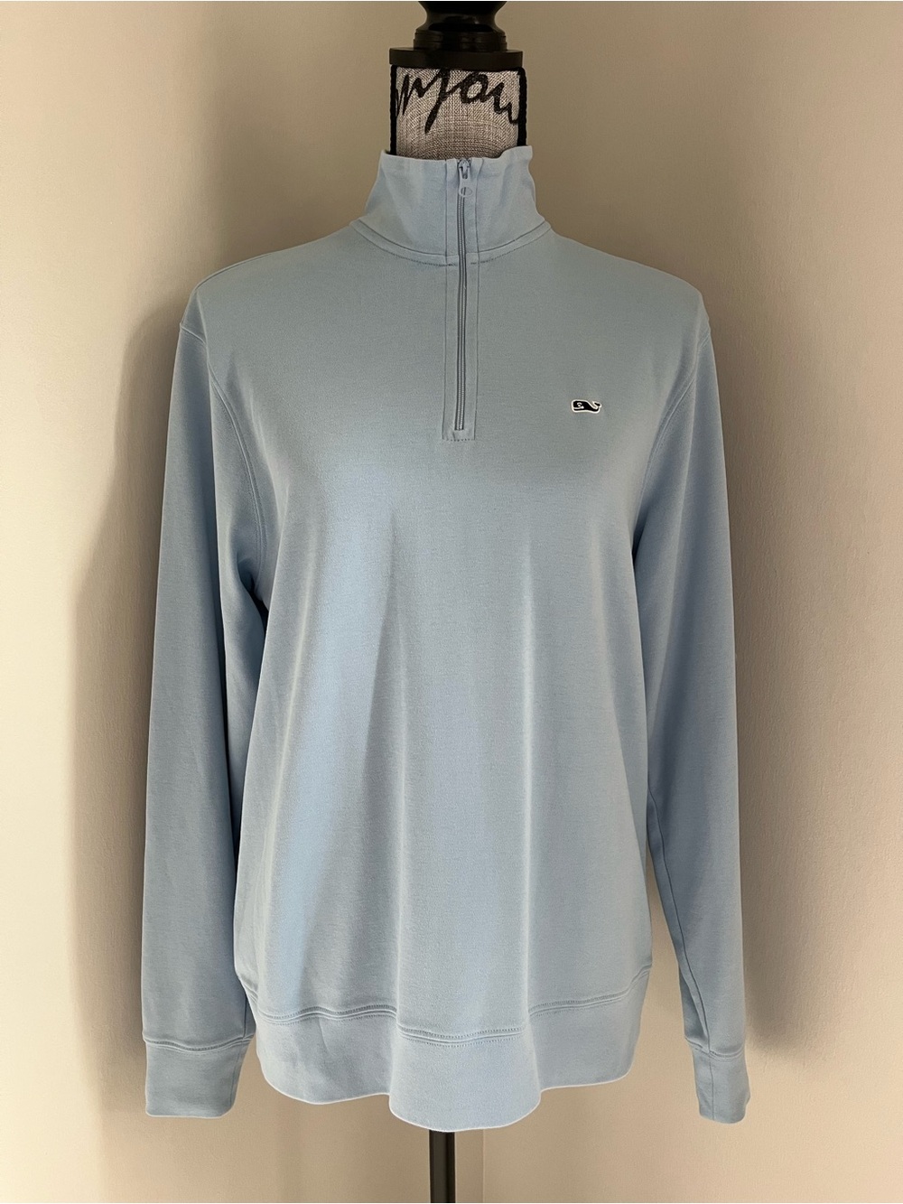 Size XS Vineyard vines baby blue 100% cotton long sleeve quarter zip pullover